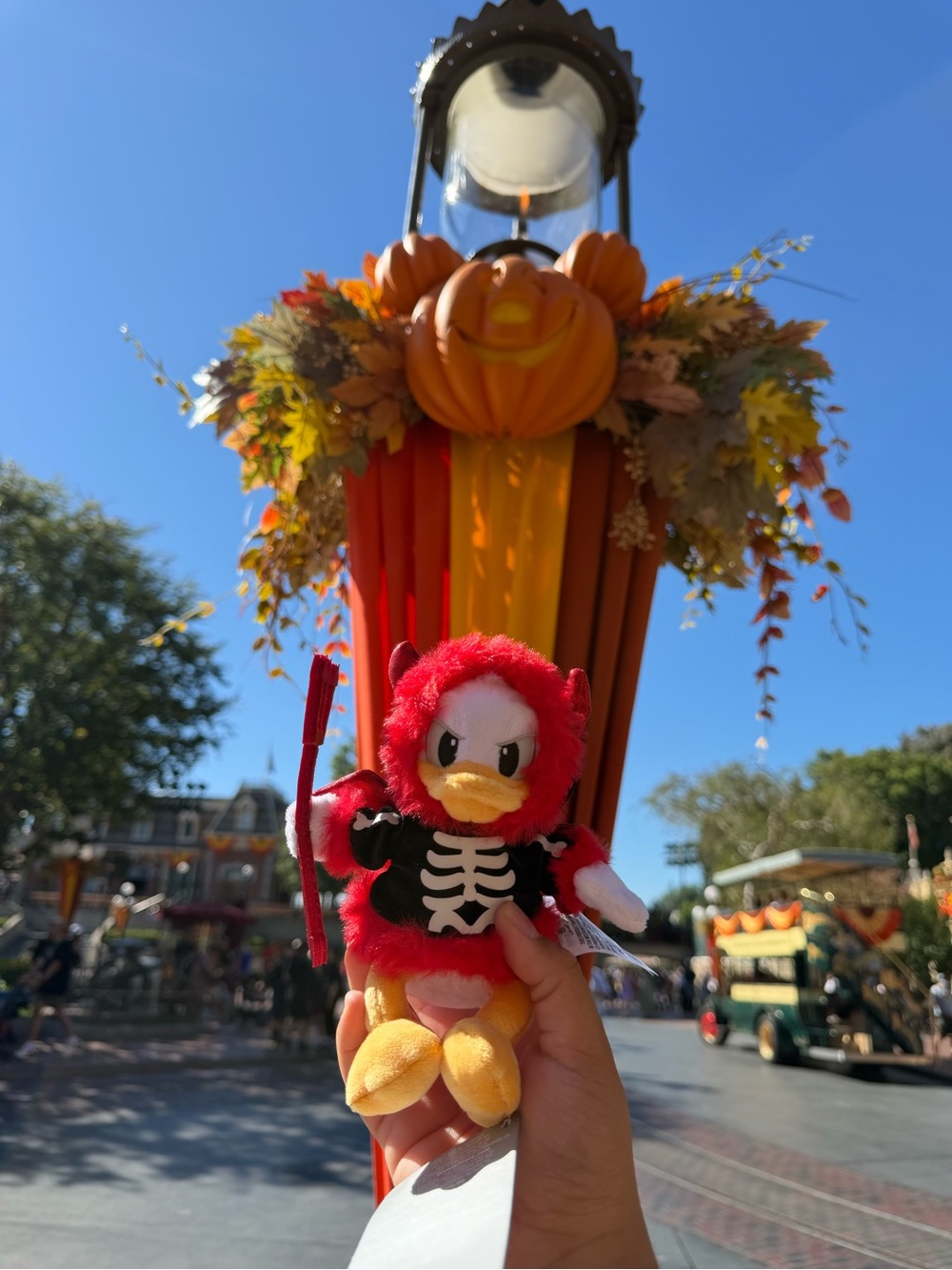 Red Devil Skeleton Halloween Donald Duck Plush keychain